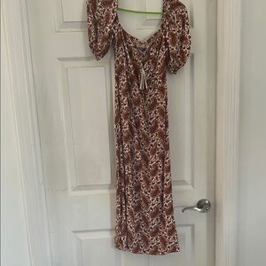 Faithfull THE BRAND Sable Paisley Burgundy midi dress/ size 6/ medium